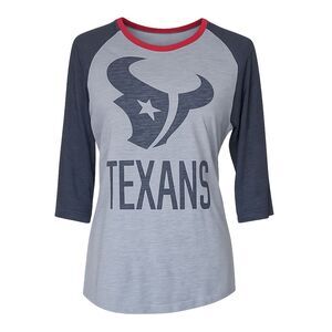 NIKE HOUSTON TEXANS NFL TEAM APPAREL CASUAL EVERYDAY WEAR FOOTBALL RINGER TEE